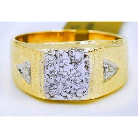 Diamond Cut Design Ring 10k Solid Yellow Gold